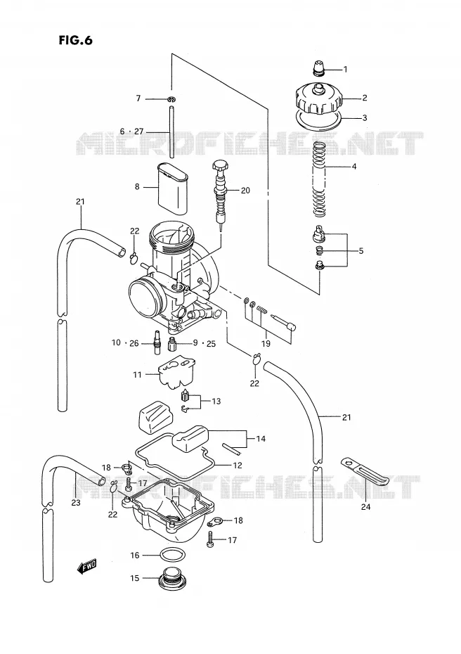 CARBURATOR Suzuki MOTO 250 RM 1994  RM250R(E2)
