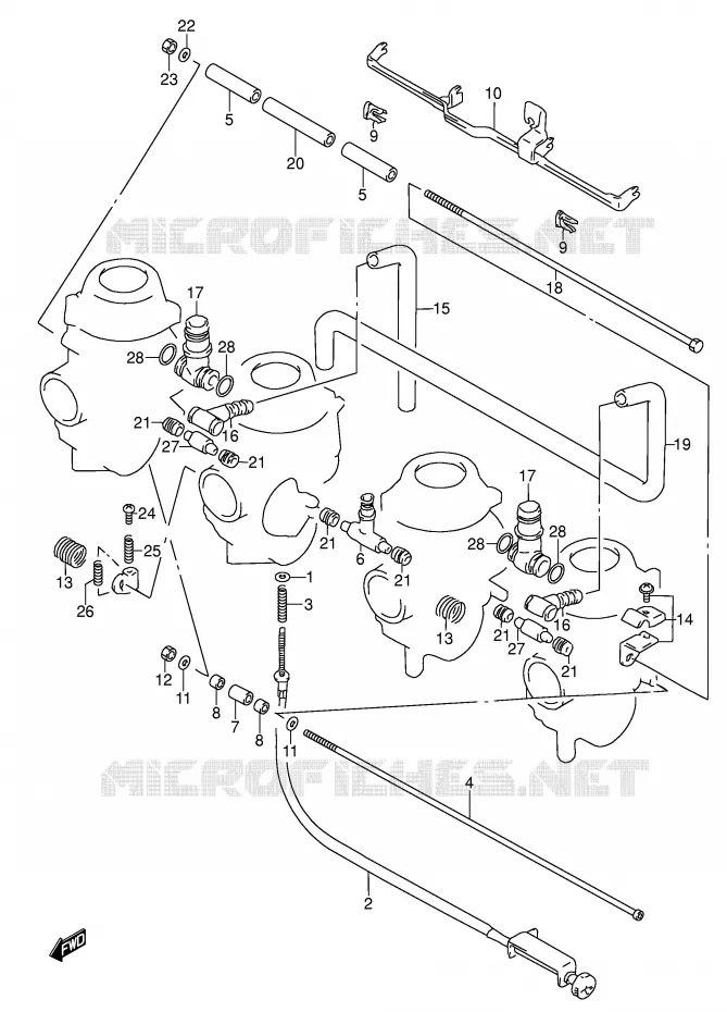 CARBURETOR AANSLUITINGEN (MODELE S/T/V) Suzuki MOTO 600 RF 1994  RF600RR(E2)