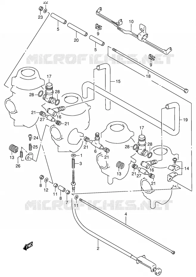 CARBURETOR AANSLUITINGEN Suzuki MOTO 900 RF 1995  RF900RS2(E2)
