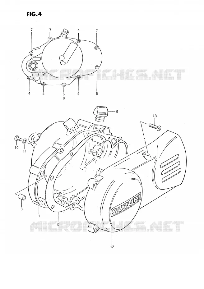 CASING (MODELE D/H/L/M/R) Suzuki MOTO 50 PV 1983  PV50D(E15)