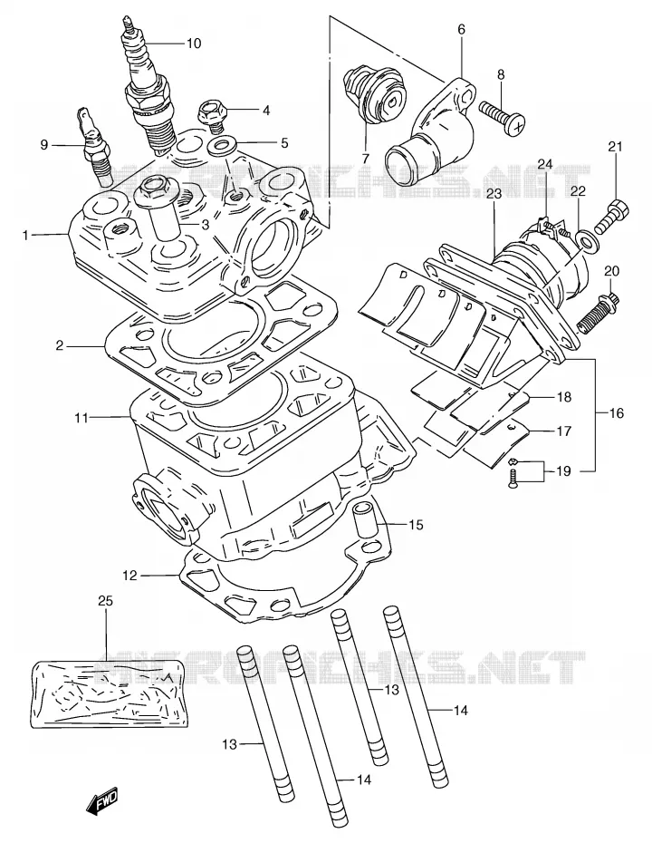 CILINDER (E22) Suzuki MOTO 80 RG 1988  RG80J(E4)