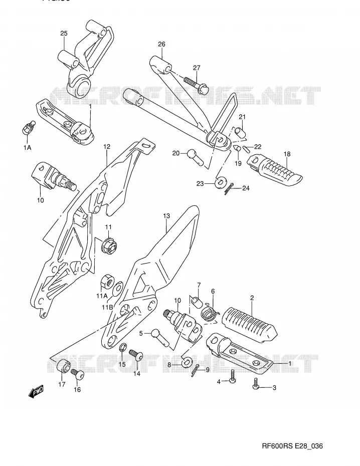 FOOTREST Suzuki MOTO 600 RF 1994  RF600RR(E28)