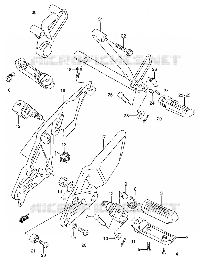 FOOTREST Suzuki MOTO 600 RF 1994  RF600RUR(E2)