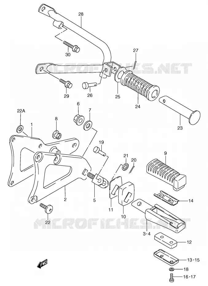 FOOTREST Suzuki MOTO 80 RG 1987  RG80CH(E4)