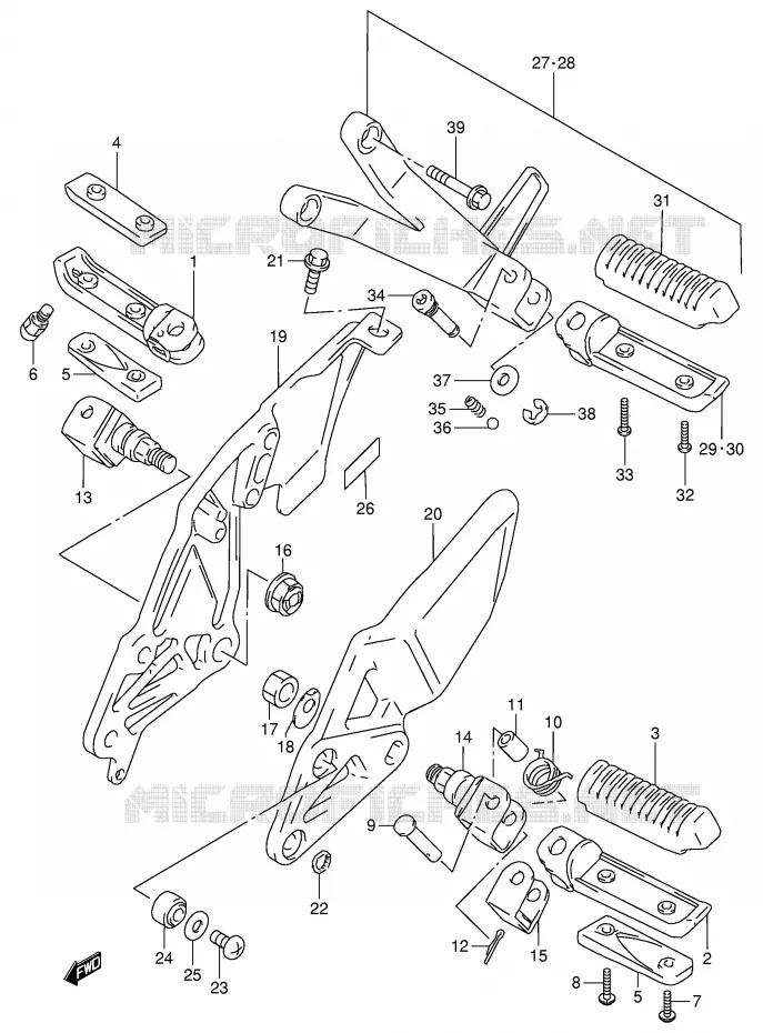 FOOTREST Suzuki MOTO 900 RF 1995  RF900RS2(E2)