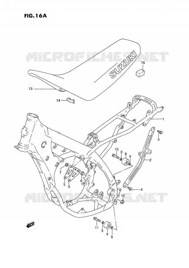 FRAME - SEAT (MODELE R/S) Suzuki MOTO 125 RM 1994  RM125R(E3)