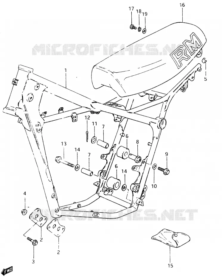 FRAME - SEAT (MODELE Z) Suzuki MOTO 465 RM 1982  RM465Z(X/Z)