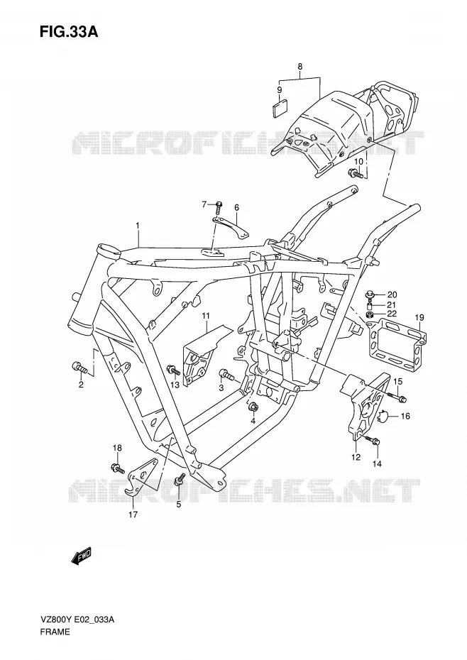 FRAME (MODELE K1/K2/K3) Suzuki MOTO 800 MARAUDER 2001  VZ800K1(E2)