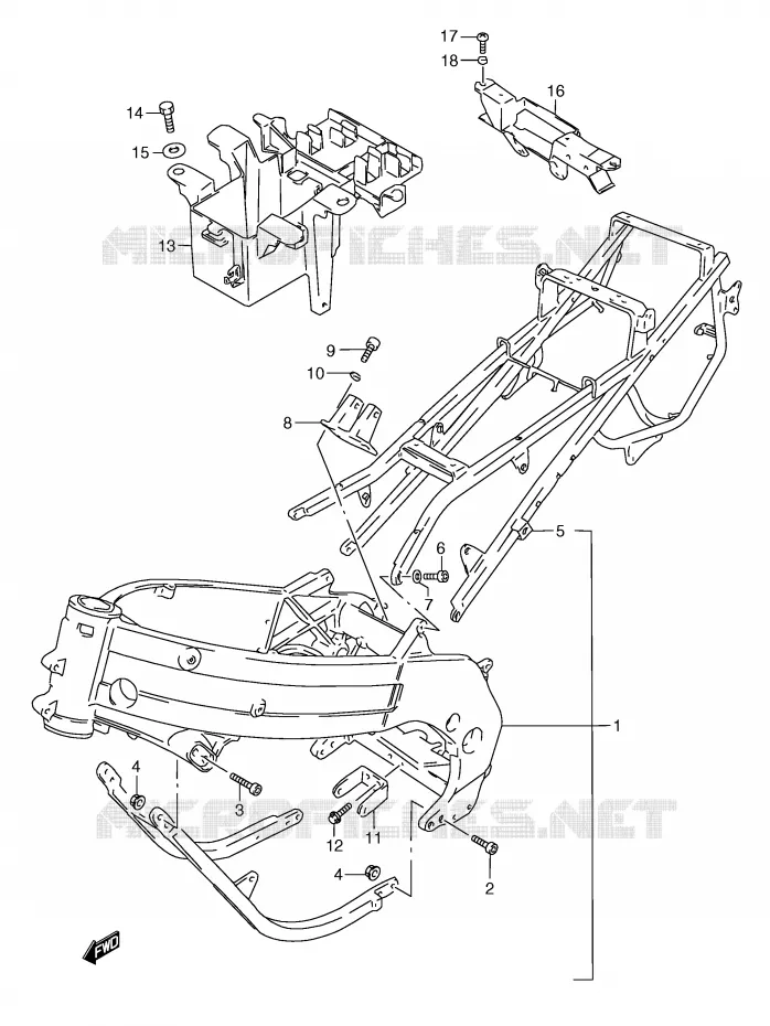 FRAME (MODELE M) Suzuki MOTO 250 RG 1991  RGV250M(E24)