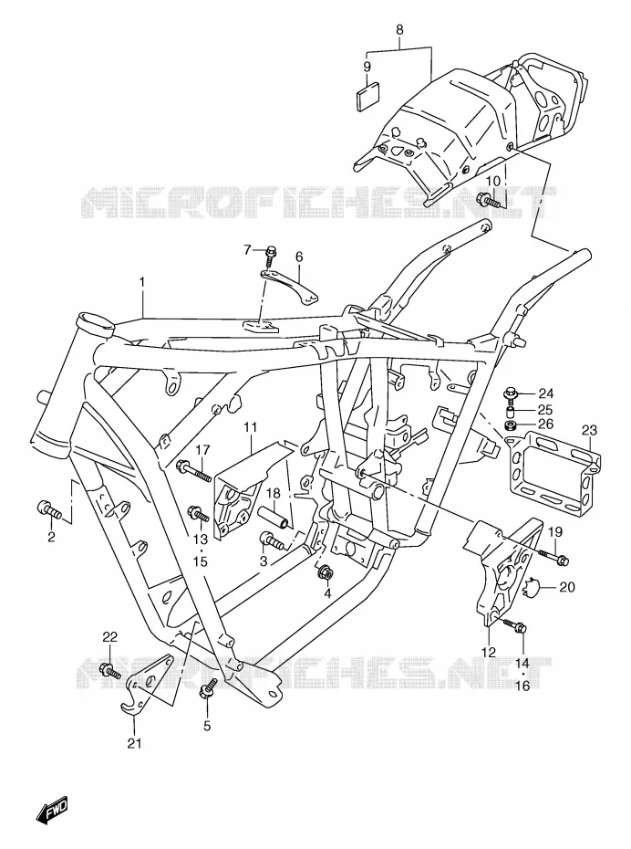 FRAME (MODELE V/W/X/Y) Suzuki MOTO 800 MARAUDER 2003  VZ800K3(E2)