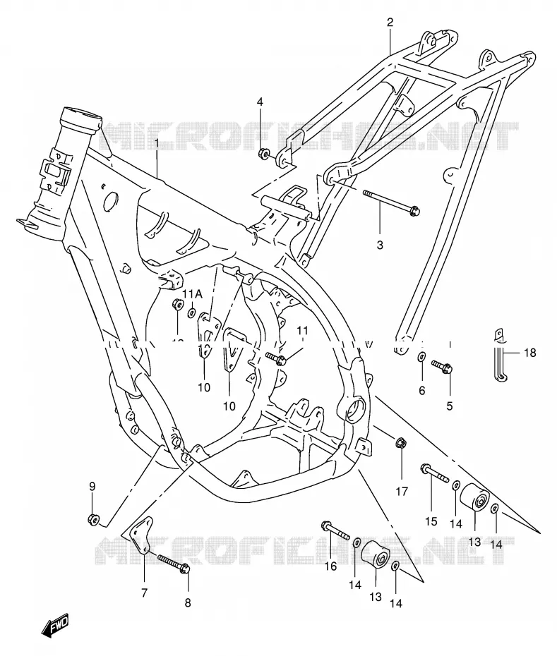 FRAME Suzuki MOTO 250 RM 2000  RM250Y(E3/E28)