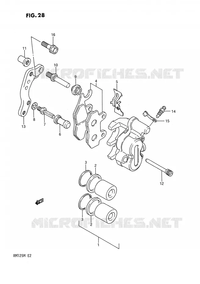 FRONT CALIPER (MODELE K/L) Suzuki MOTO 125 RM 1989  RM125K(E2)
