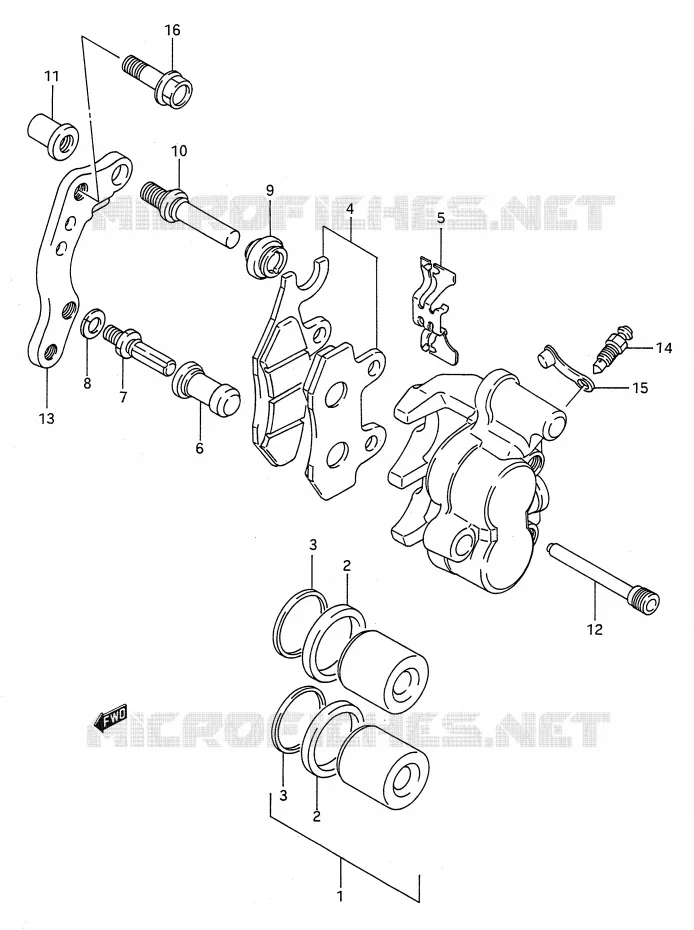FRONT CALIPER (MODELE M) Suzuki MOTO 125 RM 1991  RM125M(E28)