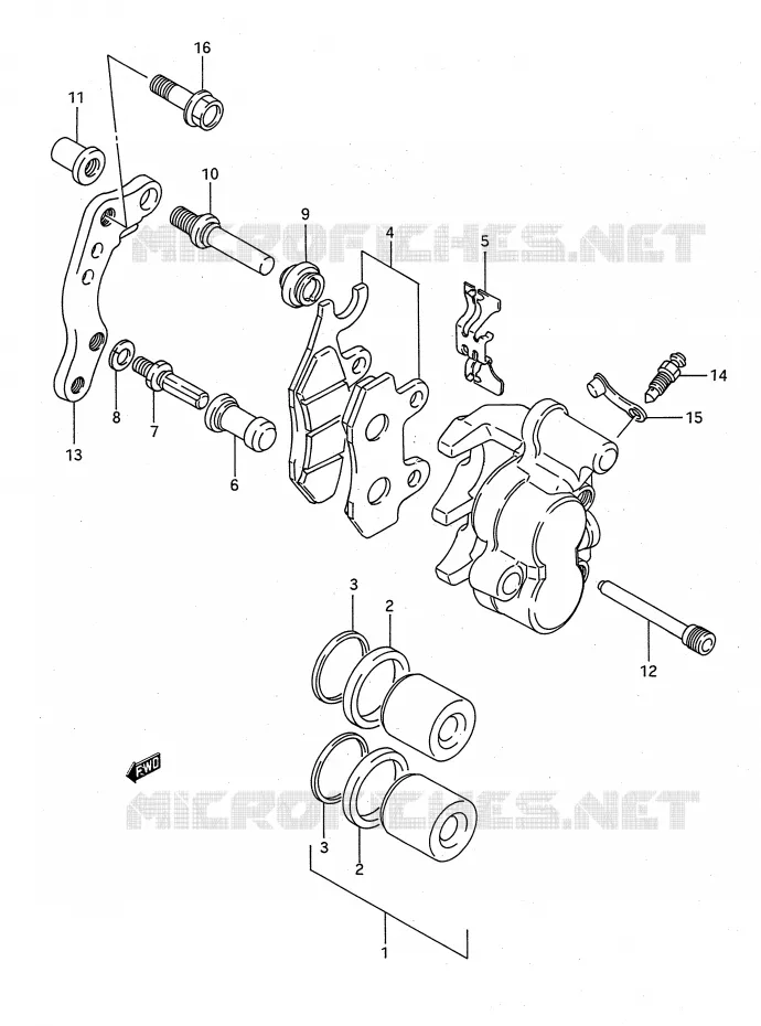 FRONT CALIPER (MODELE N/P/R) Suzuki MOTO 125 RM 1994  RM125R(E28)