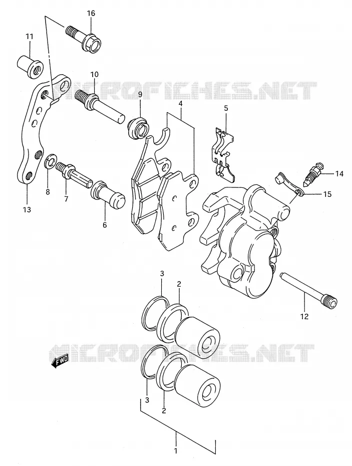 FRONT CALIPER (MODELE P/R) Suzuki MOTO 250 RM 1995  RM250S(E28)