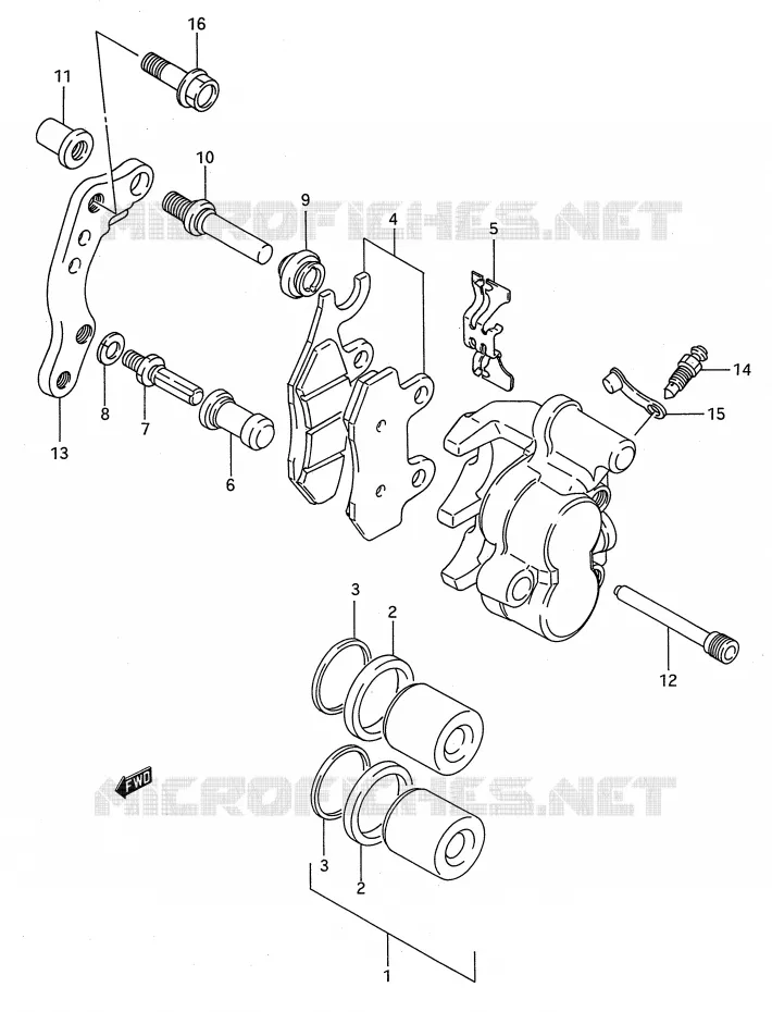 FRONT CALIPER (MODELE S) Suzuki MOTO 250 RM 1993  RM250P(E28)