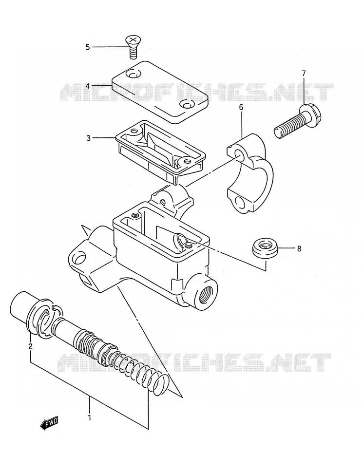 FRONT HOOFDREMCILINDER (MODELE K/L/M) Suzuki MOTO 250 RM 1991  RM250M(E28)