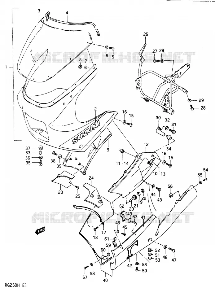 FRONT KUIP (RG250CH/FCH) Suzuki MOTO 250 RG 1987  RG250FCH(G/H)
