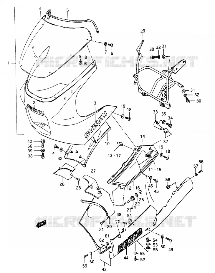 FRONT KUIP (RG250H/FH) Suzuki MOTO 250 RG 1986  RG250G(G/H)