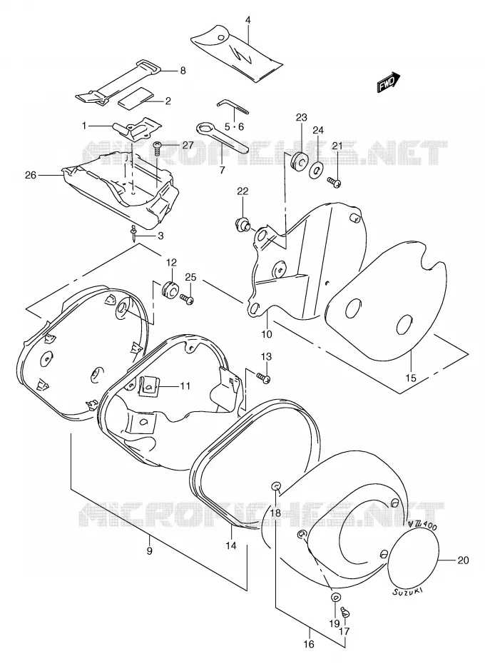 GEREEDSCHAPSKIST (MODELE X/Y/K1/K2/K3) Suzuki MOTO 800 MARAUDER 2000  VZ800Y(E2)