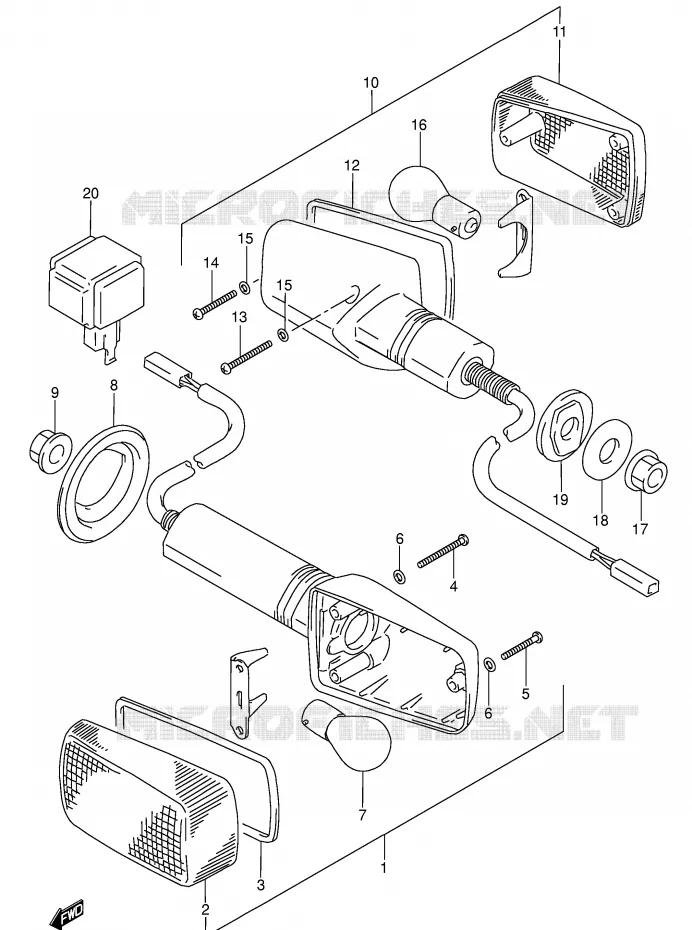 INDICATOREN (MODELE P/R) Suzuki MOTO 600 RF 1996  RF600RUT(E2)