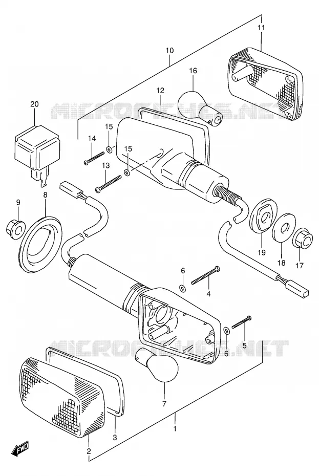 INDICATOREN (MODELE R/S) Suzuki MOTO 900 RF 1995  RF900RS2(E2)