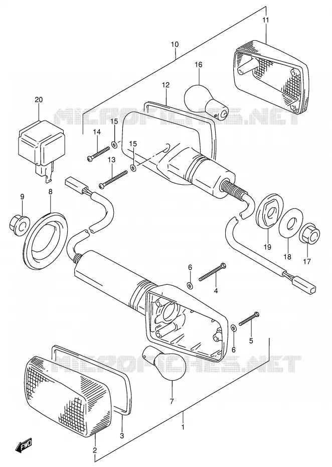 INDICATOREN (MODELE S) Suzuki MOTO 600 RF 1994  RF600RUR(E2)