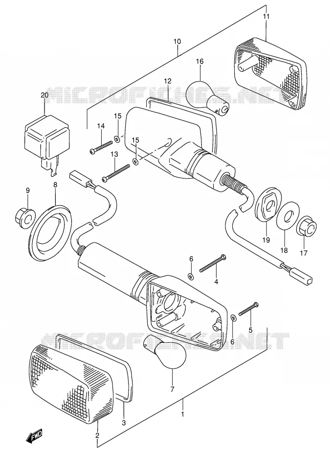 INDICATOREN (MODELE T/V) Suzuki MOTO 600 RF 1997  RF600RV(E2)