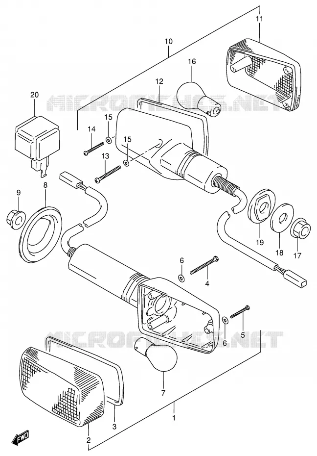 INDICATOREN (MODELE T/V/W) Suzuki MOTO 900 RF 1995  RF900RS(E2)
