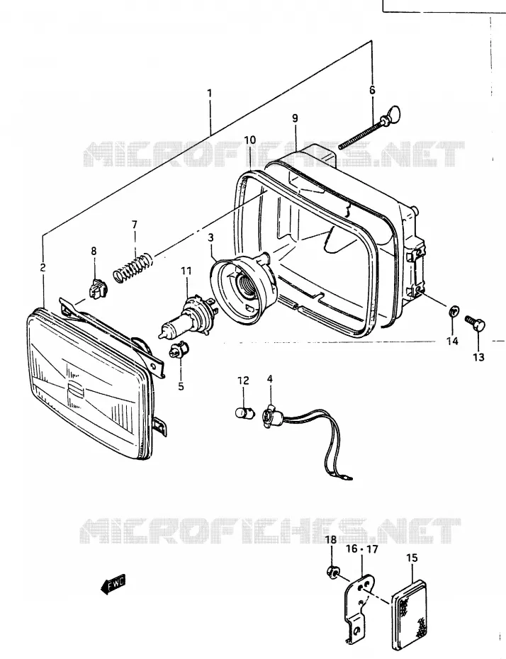 KOPLAMP Suzuki MOTO 250 RG 1987  RG250CH(G/H)