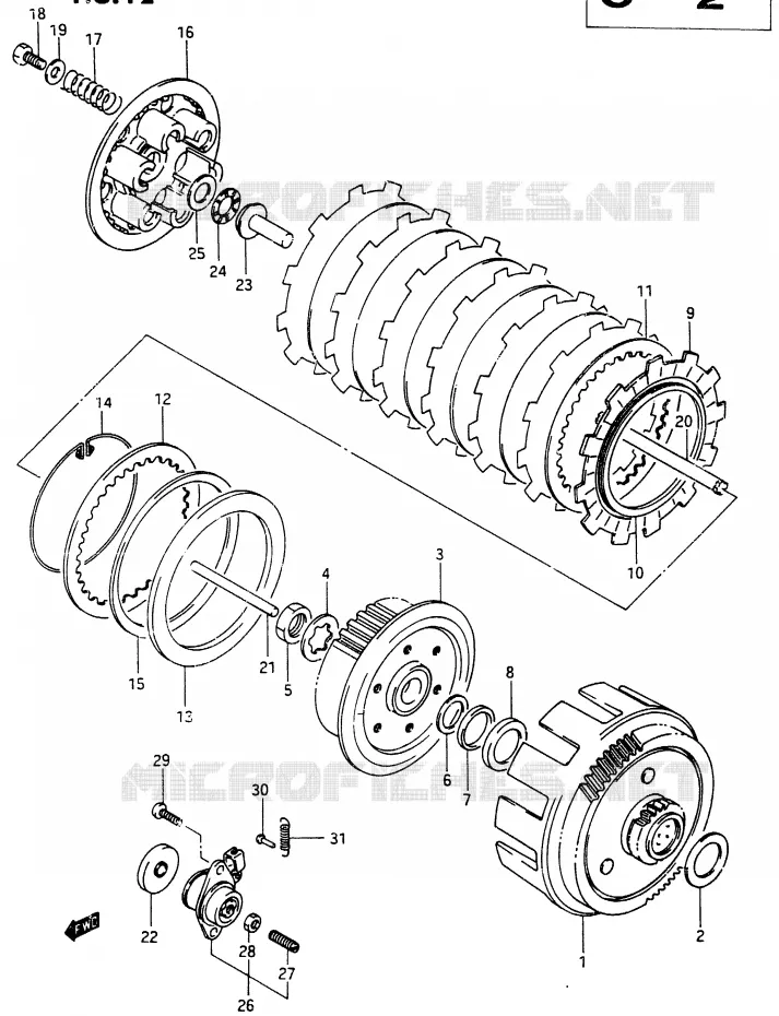 KOPPELING Suzuki MOTO 250 RG 1987  RG250FCH(G/H)