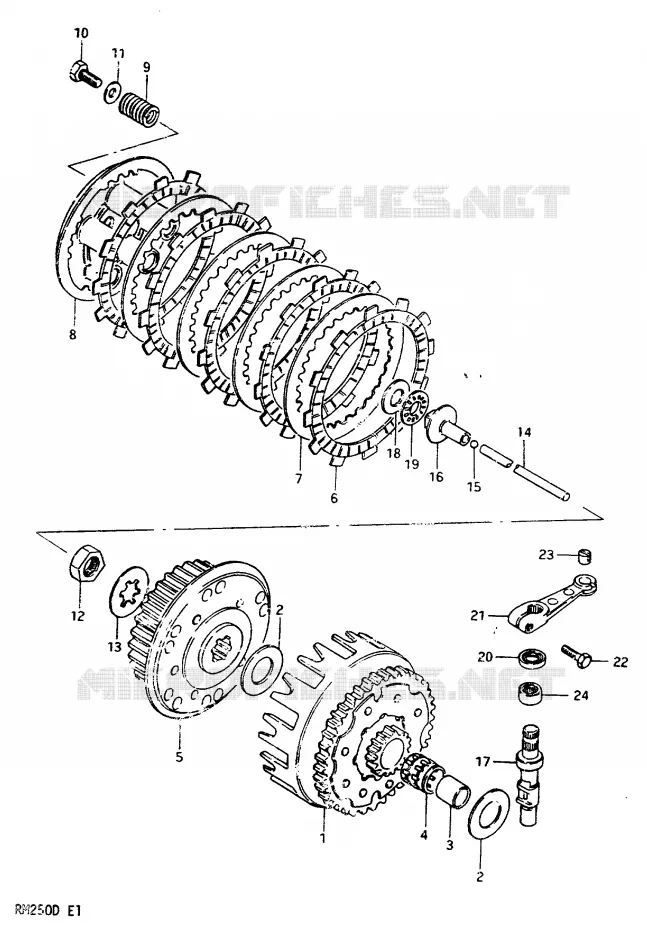 KOPPELING Suzuki MOTO 250 RM 1983  RM250D(Z/D)