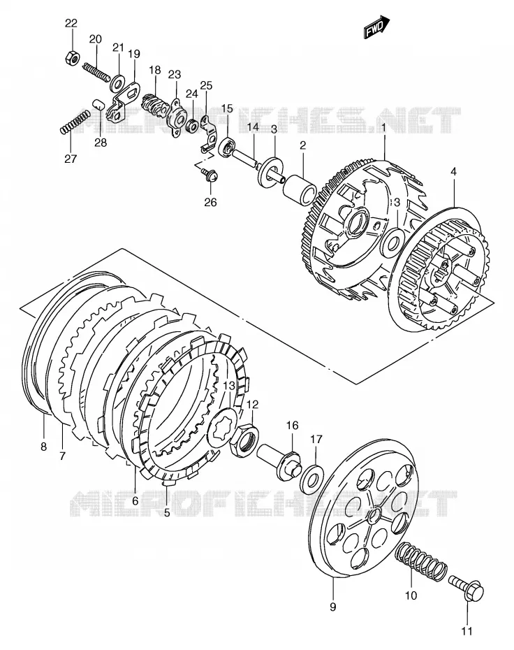 KOPPELING Suzuki MOTO 50 RG 1994  RG50R(E6)