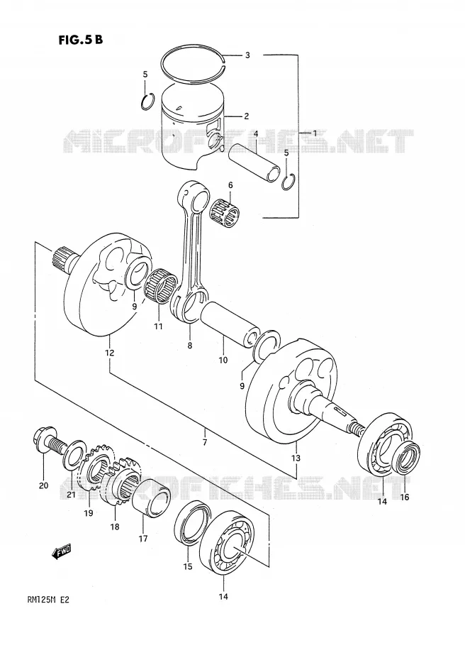 KRUKAS (MODELE M) Suzuki MOTO 125 RM 1990  RM125L(E2)