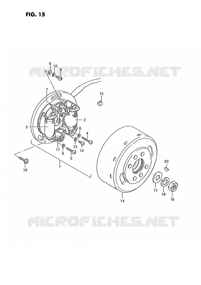 ONTSTEKING (MODELE X E15, MODELE D/H/L/M E43) Suzuki MOTO 50 PV 1994  PV50R(E15)
