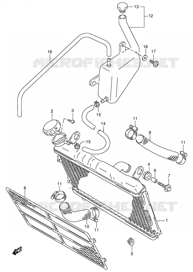 RADIATOR Suzuki MOTO 125 RG 1992  RG125FN(E18)