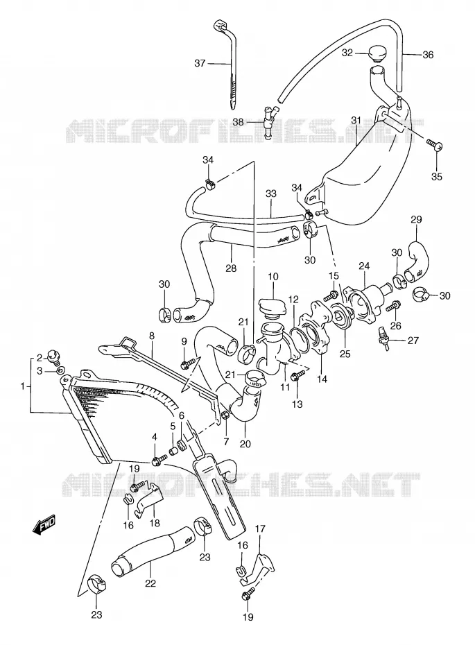 RADIATOR Suzuki MOTO 250 RG 1996  RGV250T(E24)