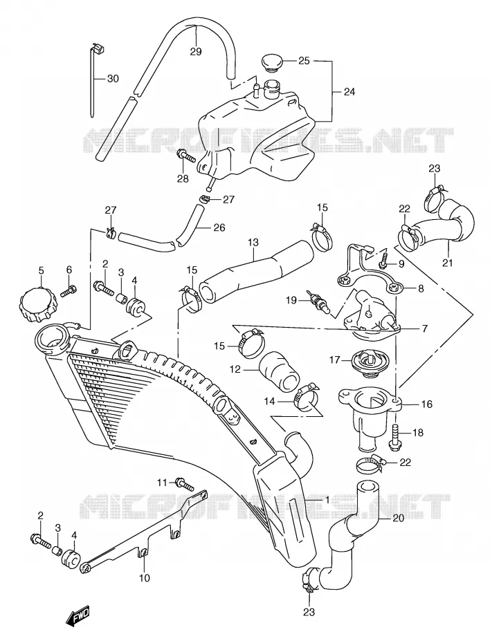RADIATOR Suzuki MOTO 250 RG 1997  RGV250V(E1)