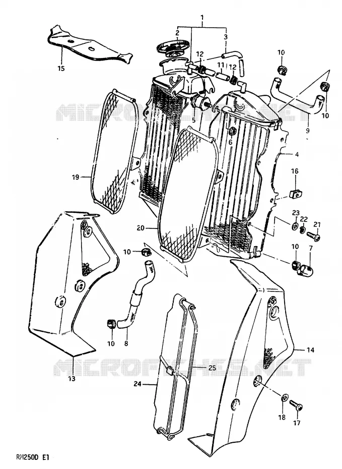 RADIATOR Suzuki MOTO 250 RM 1982  RM250Z(Z/D)