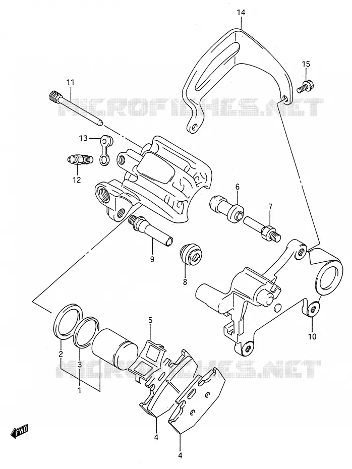 REAR CALIPER (MODELE K) Suzuki MOTO 125 RM 1989  RM125K(E28)