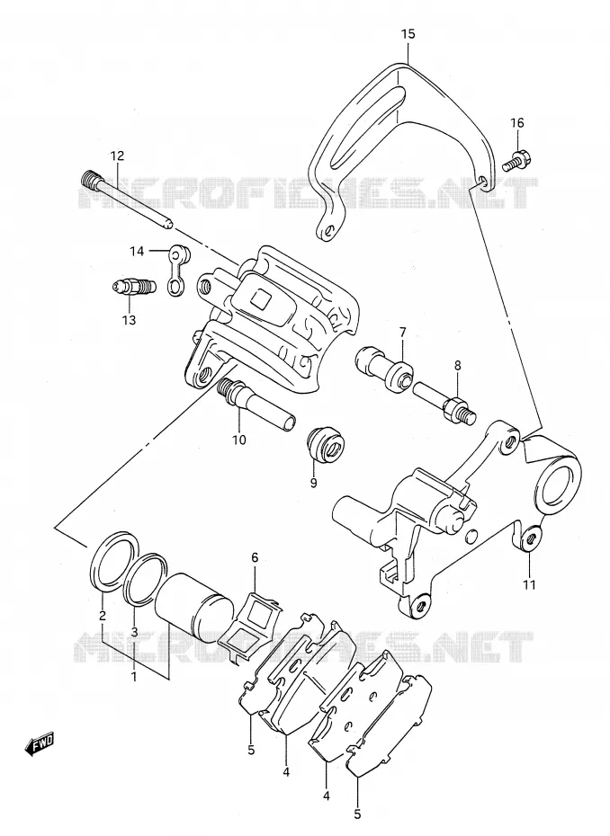 REAR CALIPER (MODELE L) Suzuki MOTO 250 RM 1991  RM250M(E28)