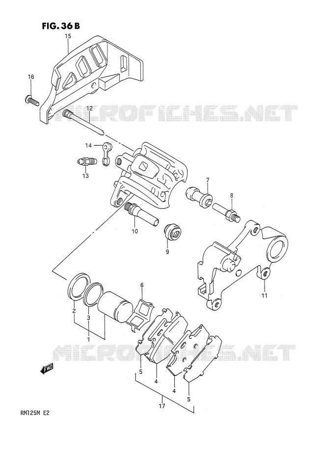 REAR CALIPER (MODELE M) Suzuki MOTO 125 RM 1990  RM125L(E2)