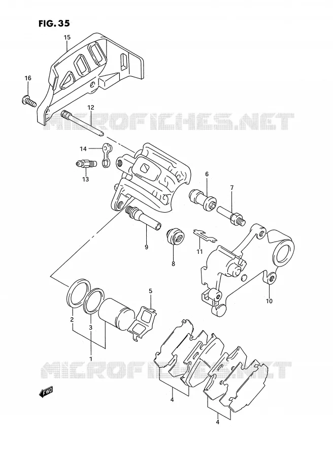 REAR CALIPER (MODELE N) Suzuki MOTO 125 RM 1993  RM125P(E3)