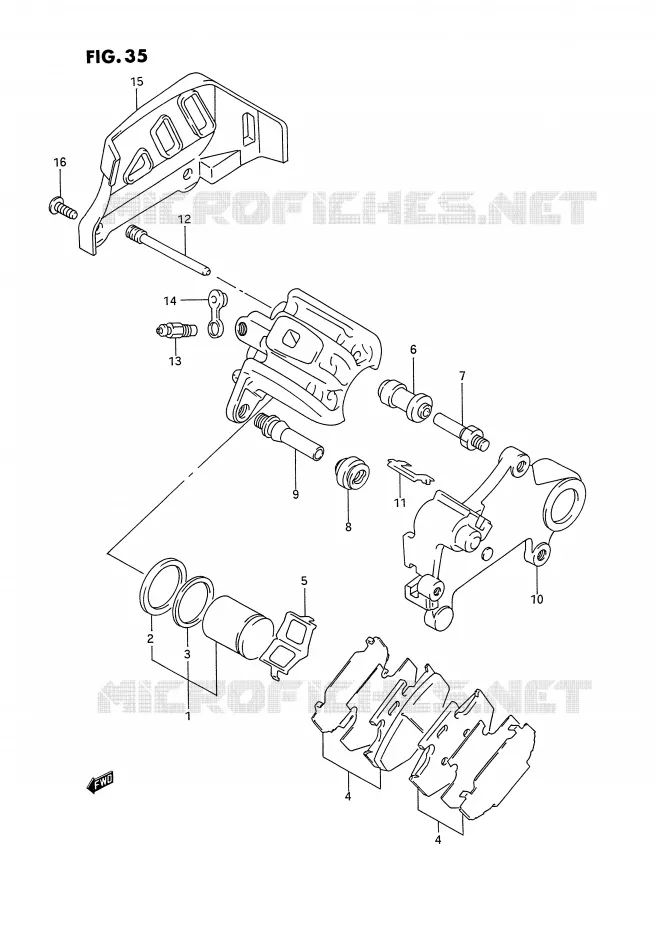 REAR CALIPER (MODELE N) Suzuki MOTO 125 RM 1995  RM125S(E2)