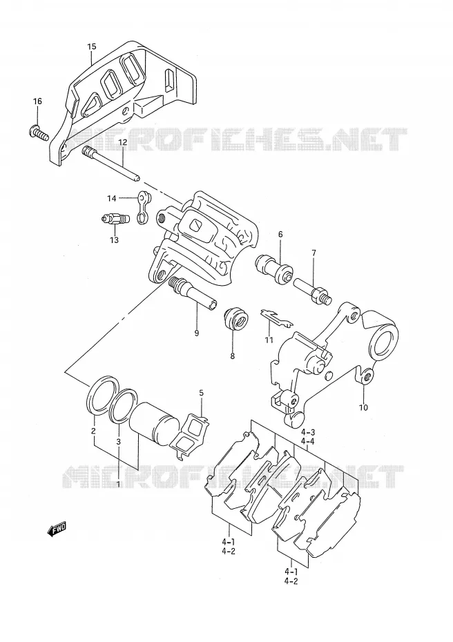 REAR CALIPER (MODELE P/R) Suzuki MOTO 250 RM 1995  RM250S(E28)