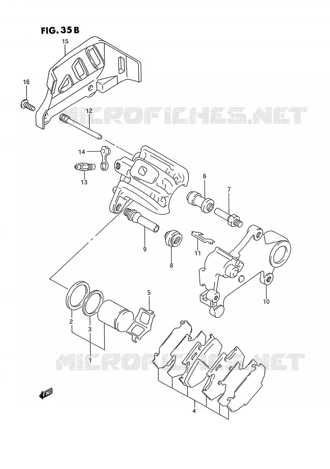 REAR CALIPER (MODELE S) Suzuki MOTO 125 RM 1993  RM125P(E2)