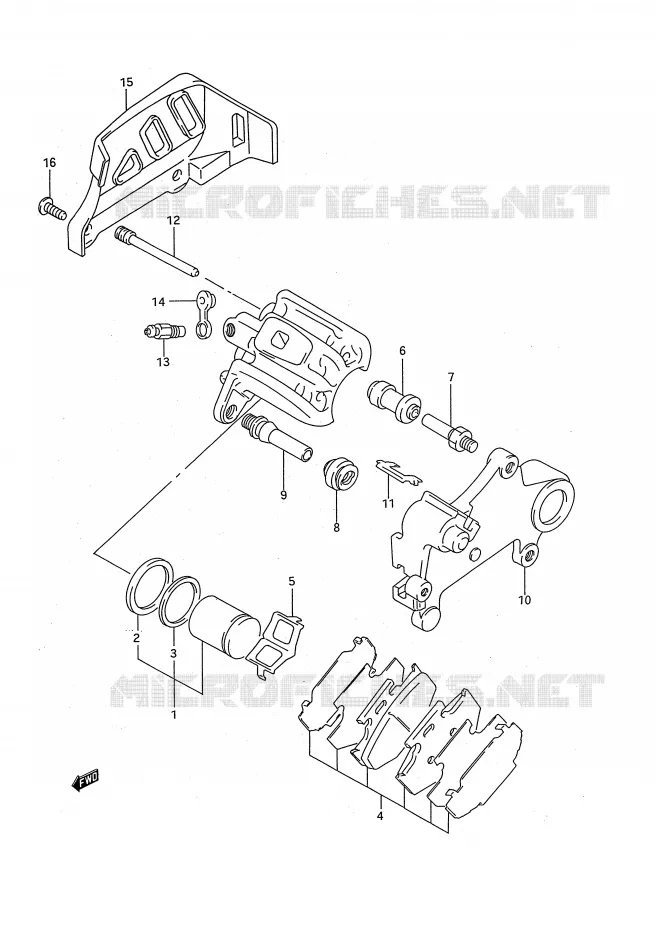 REAR CALIPER (MODELE S) Suzuki MOTO 125 RM 1994  RM125R(E28)