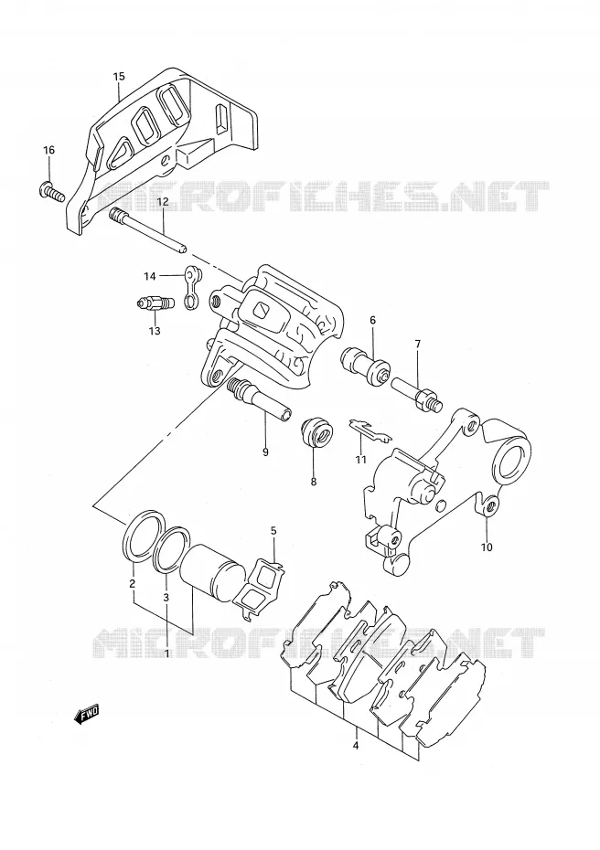 REAR CALIPER (MODELE S) Suzuki MOTO 250 RM 1993  RM250P(E28)
