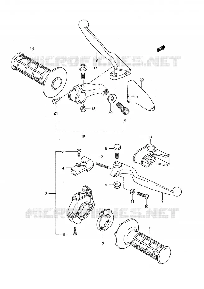 SCHAKELAARS (MODELE N) Suzuki MOTO 250 RM 1990  RM250L(E28)