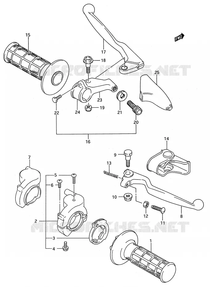 SCHAKELAARS (MODELE S) Suzuki MOTO 250 RM 1993  RM250P(E28)